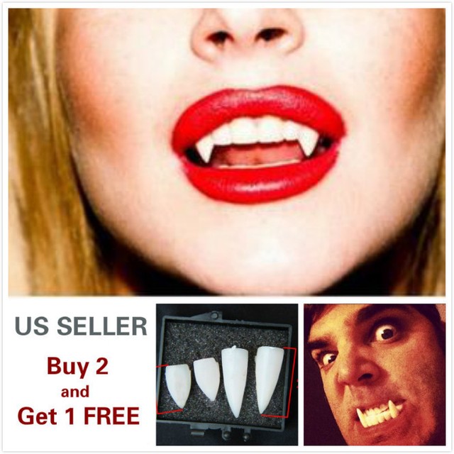 4Pcs Set Zombie Vampire Teeth Halloween Cosplay Ghost Fangs eBay