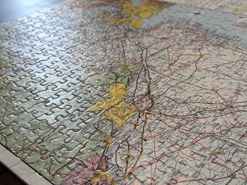 Vintage Gameophiles New Jersey State Road Map Puzzle of NJ 500 Pieces 16x20 - Picture 4 of 8