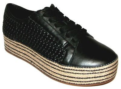 VINCE CAMUTO Black Leather Net Shoes  Sz 7.5M