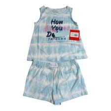 Friends TV Show Joey 'How You Doin' 2PC Pajama Set Shorts Tank Top Girls S 6/6X