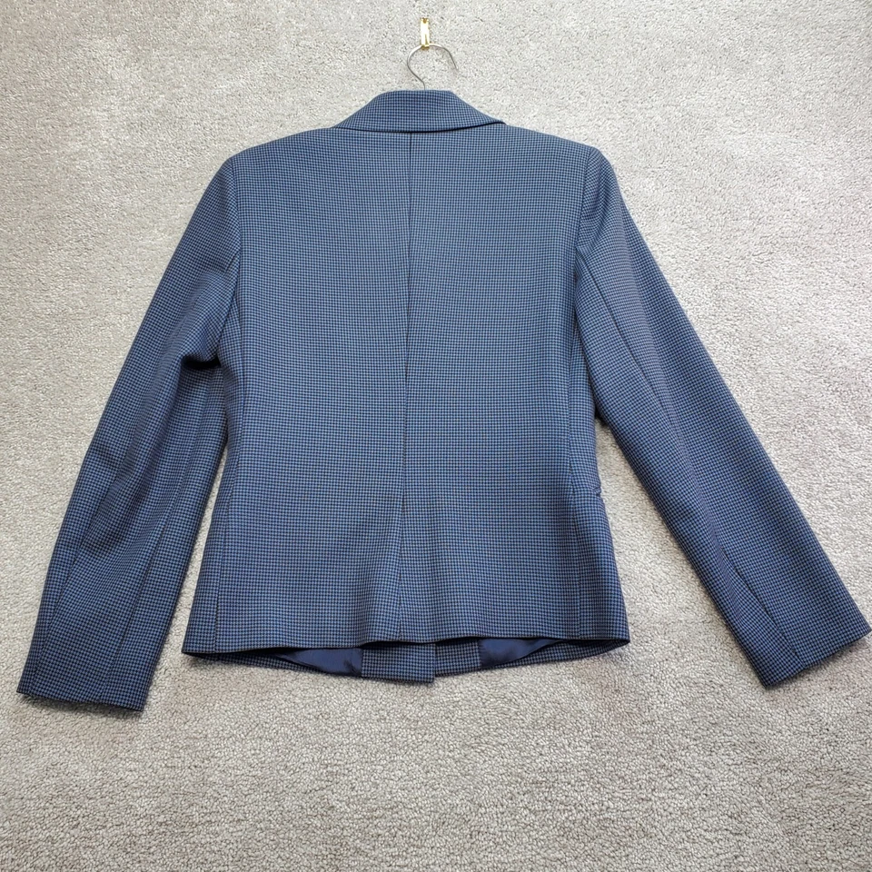 Benetton Hecho en Italia Falda Traje Para Mujer 38 Azul Negro Pata de Gallo Carrera Foto 3 de 4