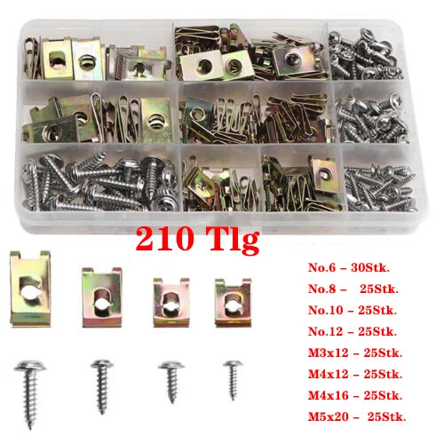 210x Blechmuttern Schnappmutter Sortiment Set Blechschrauben Gewinde Clip Mutter - Bild 2 von 4