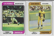 1974 Topps Baseball Cards Singles #101 to #200