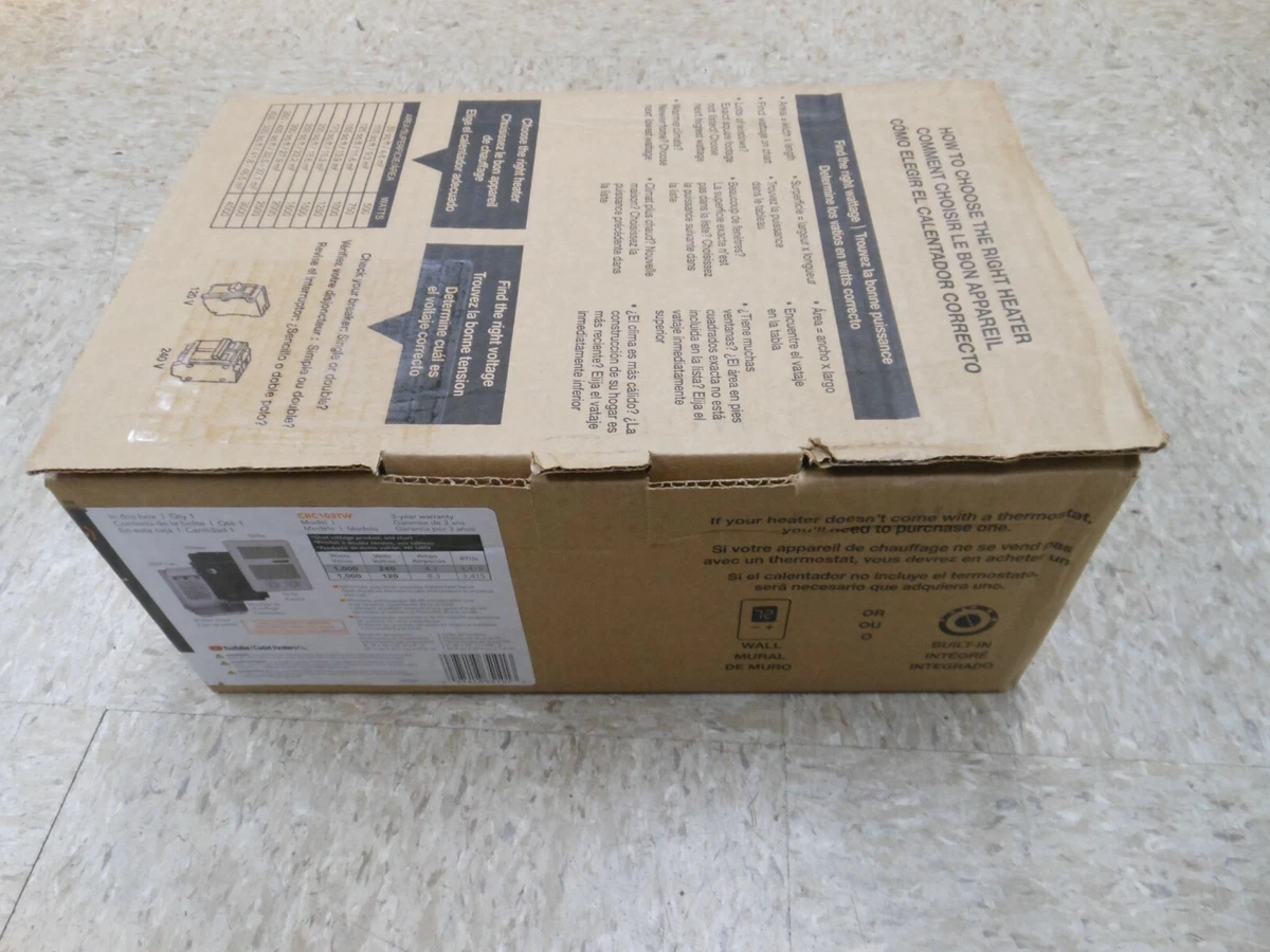 CADET CBC103TW Electric Wall Heater, Recessed, 1000 W, 120/240VAC - NEW  27418651013 | eBay