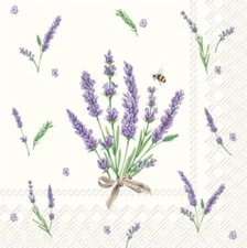 Boston International - Bouquet of Lavender Cream Cocktail Napkins - C728460