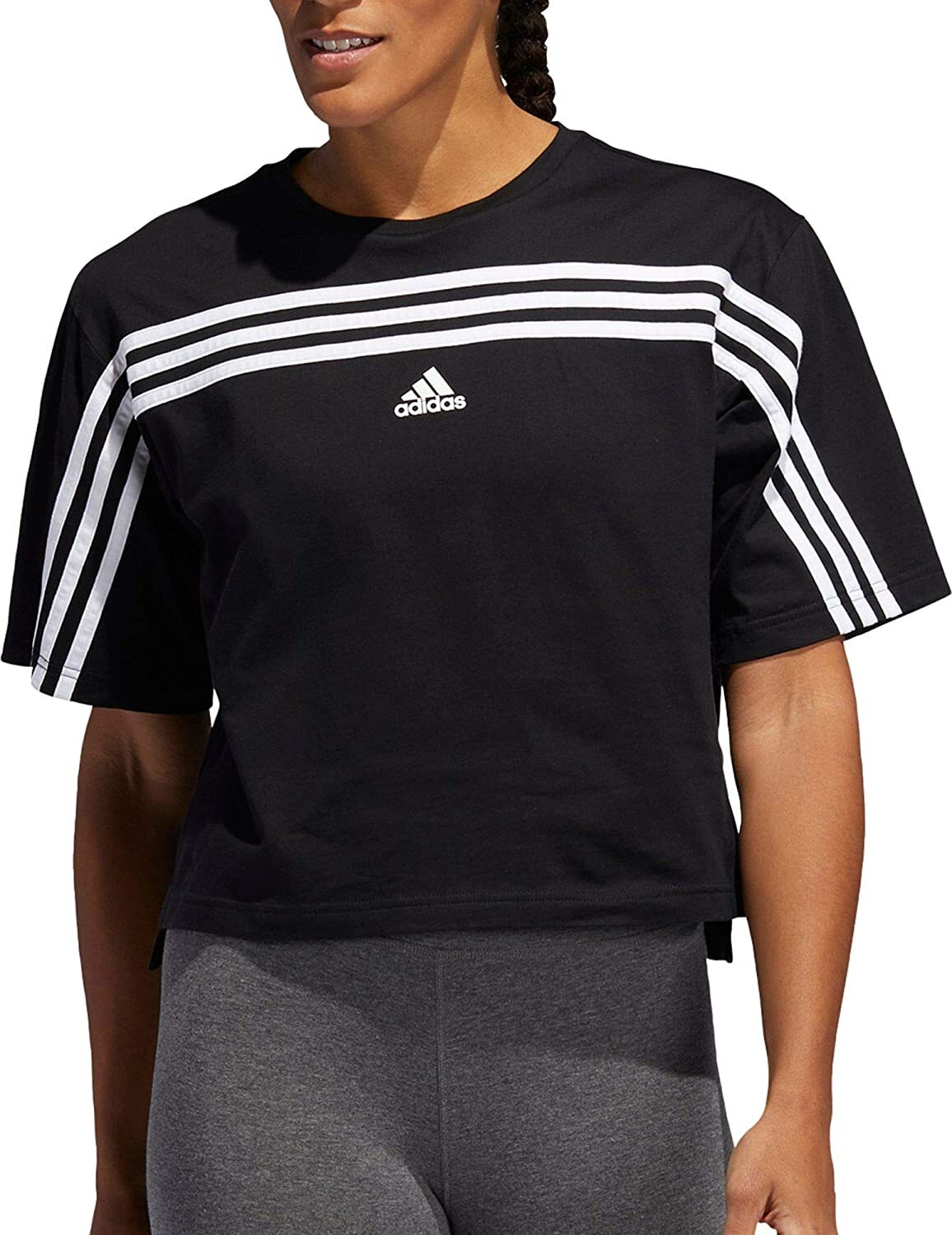 женская футболка adidas Must Haves Ringer в 3 полосы, различные цвета
