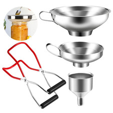 Iyinjuan 4 Pezzi Imbuto Da Cucina in Acciaio Inox Con Pinze per Barattoli Di Con