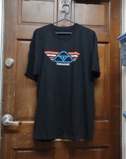Unbranded Black T-Shirt LIQUID Red White Blue Wings MADE IN USA Men's XL NO TAGS