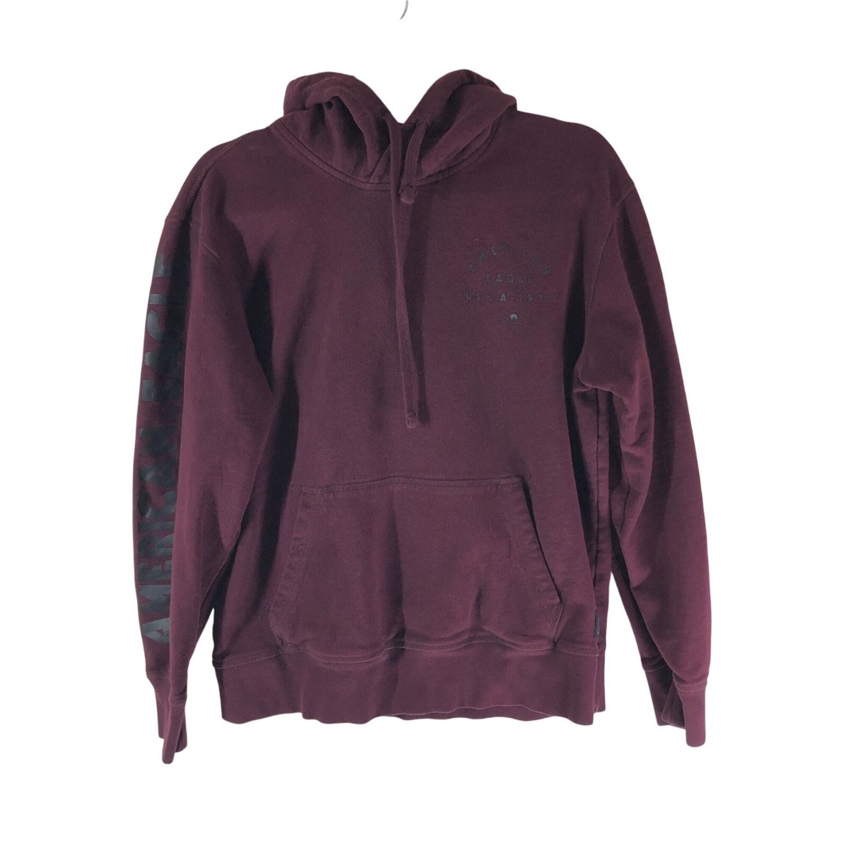 Sweat-shirt Femme American Eagle – Taille M – Col Rond – Heather Frost – Motif Cabane/arbres