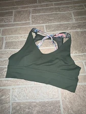 Barbella Large Green Sports Bra Womens