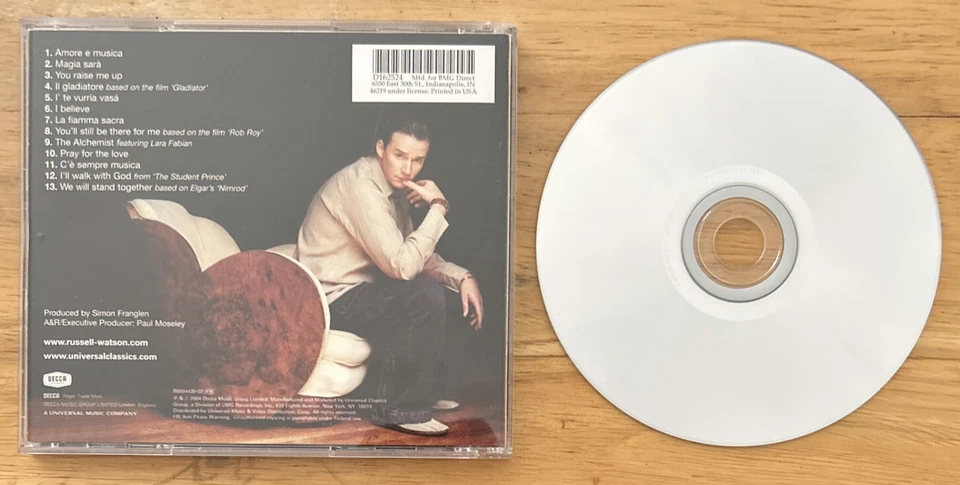 Russell Watson Amore Música CD (Decca Music, 2004, Used) Foto 2 de 3