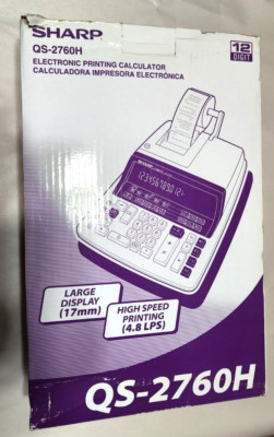 Sharp QS-2760H Electronic Printing Calculator Large Display 12 Digit High Speed