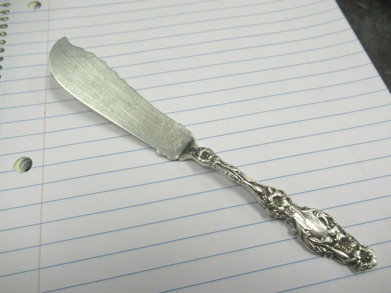 Pat 1902 Whiting Lily Sterling Silver Master Butter Knife 6 7/8" Nice BIN Price!