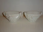 Stunning Vintage Deco Design Pair Milk Glass Bowls-Raised Swan