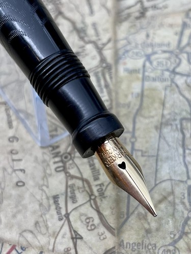 VINTAGE PARKER FOUNTAIN PEN 20-1/2 JACK KNIFE SAFETY BABY LUCKY CURVE 14K F FLEX - Picture 8 of 10
