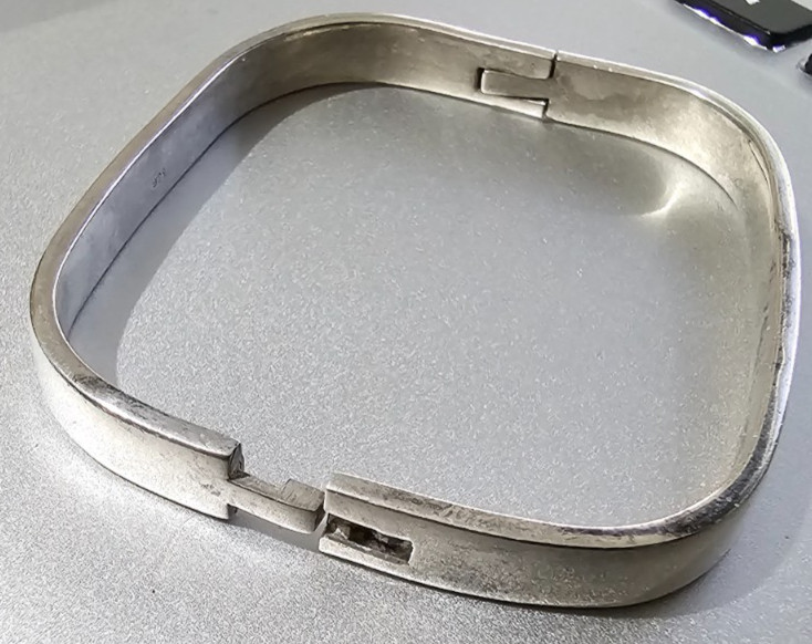 925 Sterling Silver Square Hinged Bangle Bracelet… - image 3