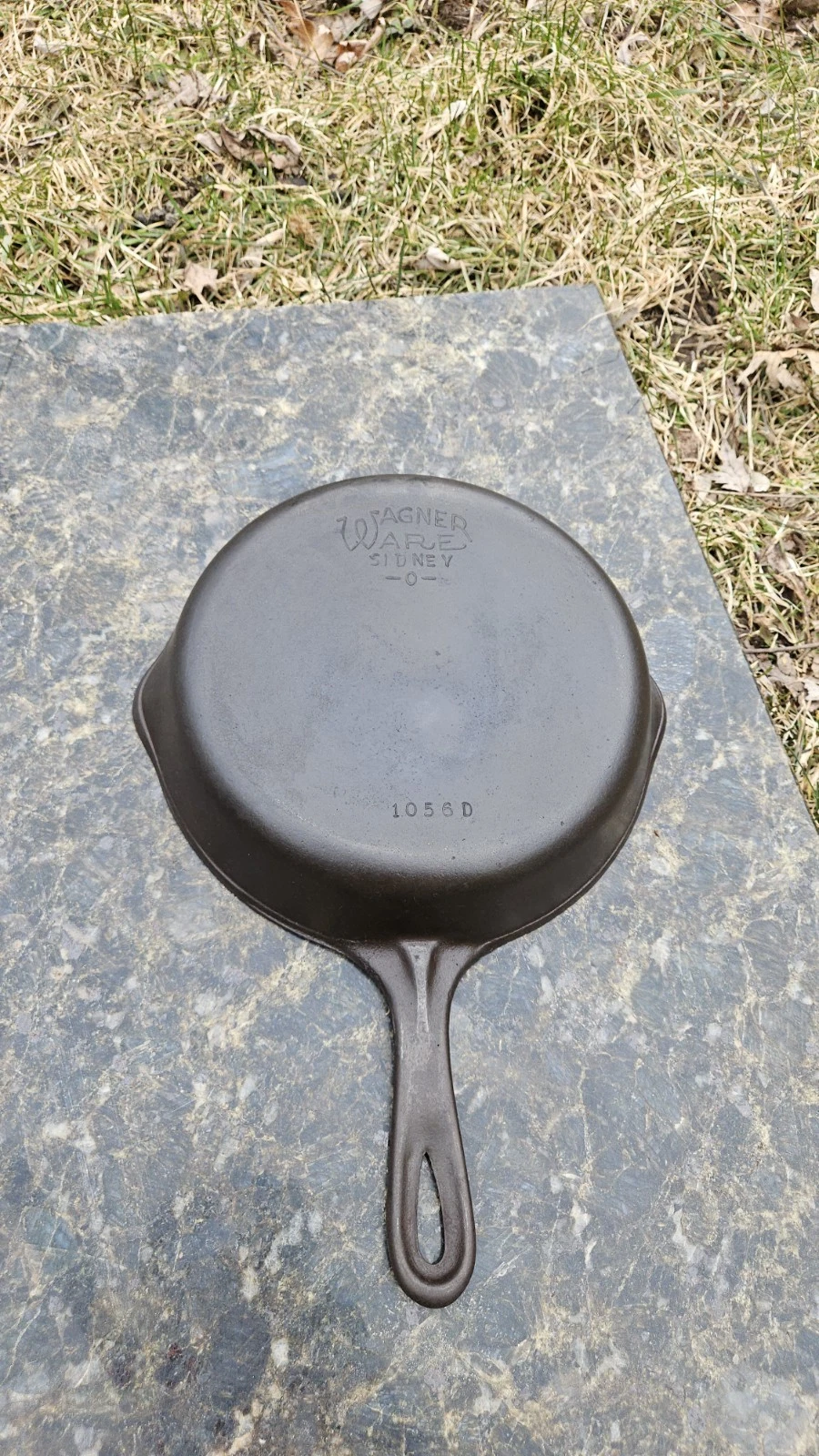 Wagner Ware 1940s Seasoned Mostly Flat Sitting Number 6 Cast Iron Skillet