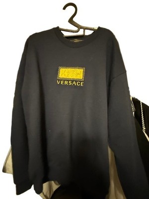 KITH x Versace Greek Key Crewneck XS Navy Used Collab