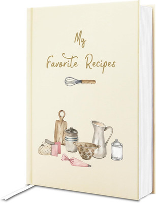 Hardcover Recipe Book to Write in Your Own Recipes - Waterproof Blank Cookbook w