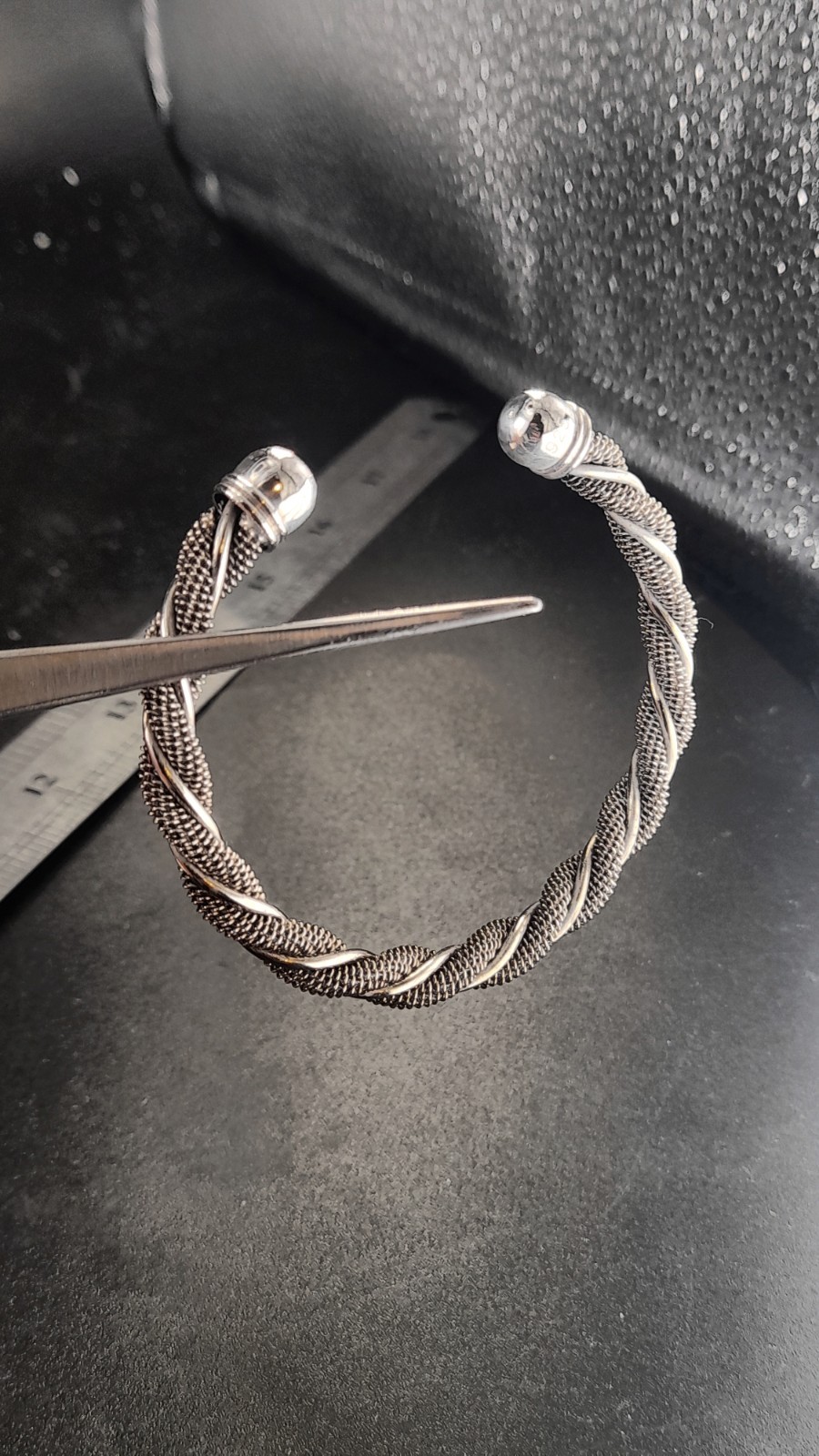 Sterling Silver Twist Torque Bangle Heavy Vintage beautiful 19g image 6