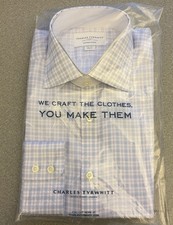Charles Tyrwhitt Lilac  Blue Windowpane Check. ESF. NI. 15.5/32. NWT