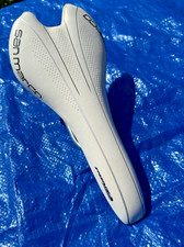 SELLA SAN MARCO PONZA POWER 280x'130mm BIANCA VINTAGE ~ 280gr Cromo Rails NUOVA√