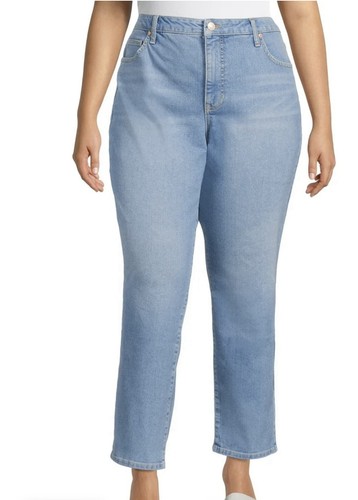 Terra & Sky Damen Plus 16 W Petite Core gerades Bein helle Waschung Jeans neu mit Etikett - Bild 4 von 6