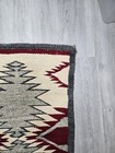 Vintage Navajo Wool Rug 23" X 38" Red Ivory Gray — photo 2