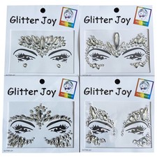 Face Gems Festival Face Jewels Tattoo Stickers, Clear