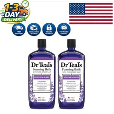 Dr Teal's Lavender Foaming Bath with Pure Epsom Salt, 68 fl oz Total, Pack of 2
