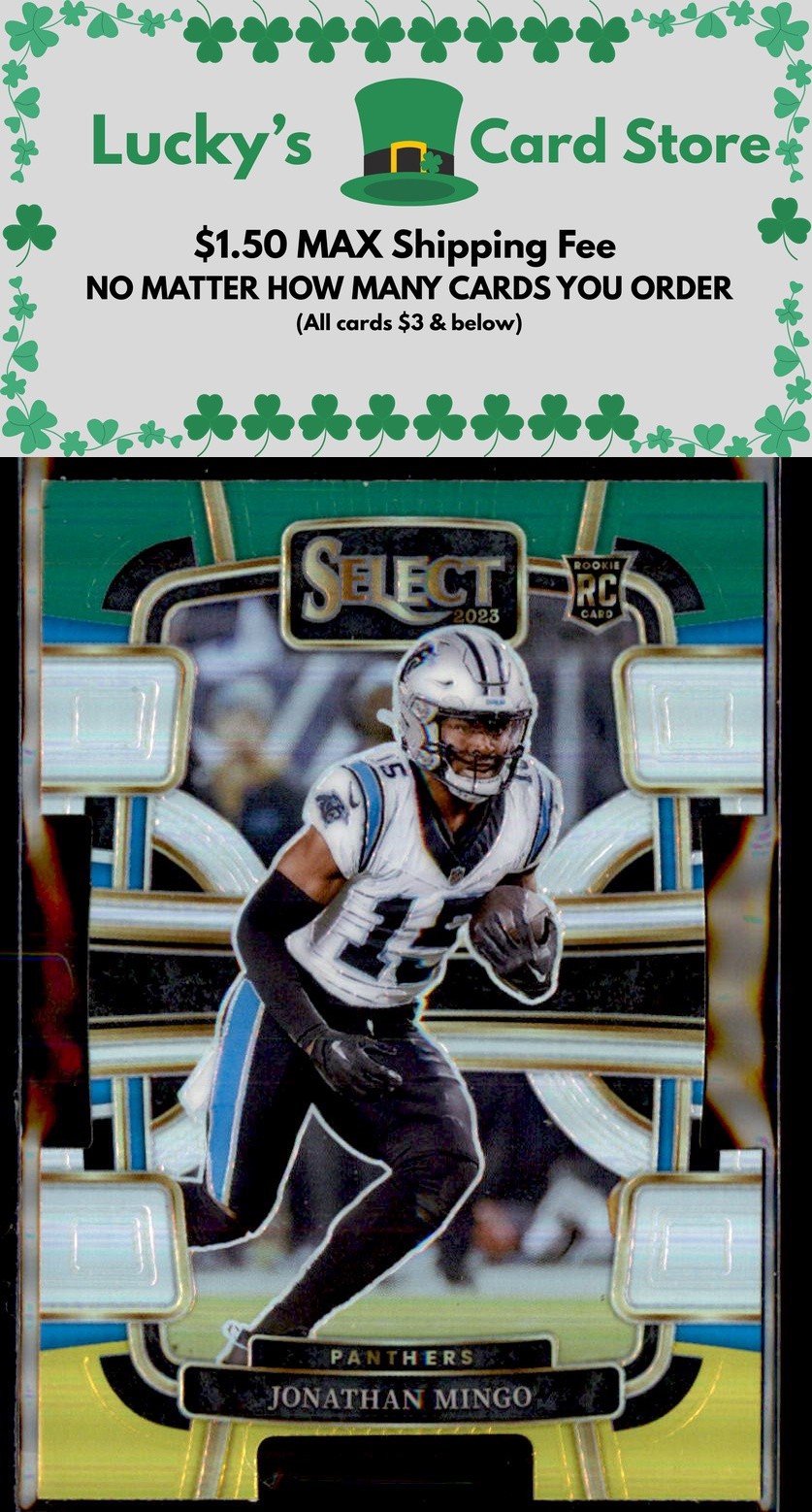 2023 Panini Select #16 Jonathan Mingo Green and Yellow Prizms Die Cuts Rookie