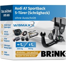 AHK für Audi A7 Sportback ab 18 vert. abnehmbar BRINK +7pol E-Satz BRINK