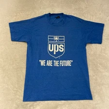 Vintage UPS We Are The Future T Shirt Screen Stars Best Blue Mens M