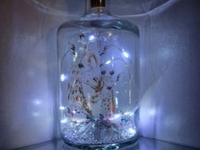 Giraffe bottle lamp, gift for animal lover, unique handmade gift.