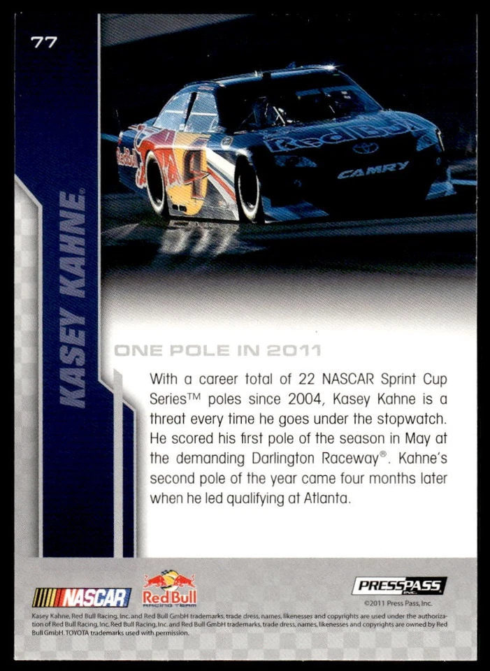 2012 Press Pass #77 Kasey Kahne - Image 2 of 2
