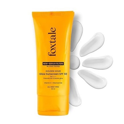 Foxtale Glow Sunscreen SPF 50 PA++++ with Vitamin C & Niacinamide, In-Vivo Teste