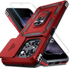 Moto G 2026/2025 Case with Slide Camera Lens Cover, Screen Protector, Kickstand