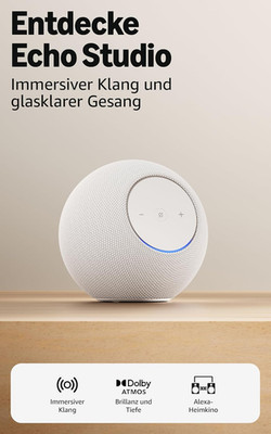 Echo Studio (Neueste Generation), Kompaktes Design, Mit Immersivem 3D-Audio Und