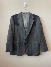 Pendleton Men's Gray  Black Tweed Western Wool Jacket Size 44