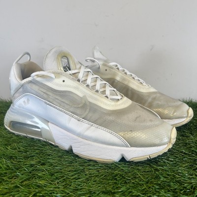 Nike Turnschuhe Größe 10 Herren Weiß Air Max 2090 Schnürschuhe Walking Laufschuhe