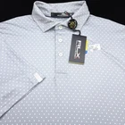 RLX Ralph Lauren Polo GOLF Shirt -XXL- Silver Gray White DOT Performance STRETCH