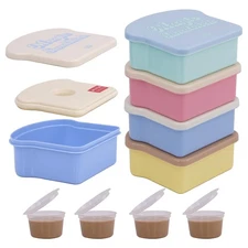 20 Oz Sandwich Containers for Kids with Ice Packs, BPA Free Reusable Snack Pa...