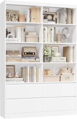 Pachira Libreria Verticale a 6 Cubi, Scaffale Libreria a 6 Ripiani
