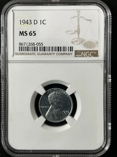 1943-D  1C Lincoln Wheat One Cent  NGC MS65  8671268-055