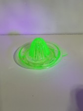 Vintage Green Depression Uranium Vaseline Glass Juicer Reamer