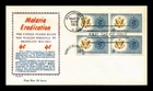 MALARIA ERADICATION FDC SCOTT 1194 BLOCK OF 4 RAINBOW CACHET US COVER