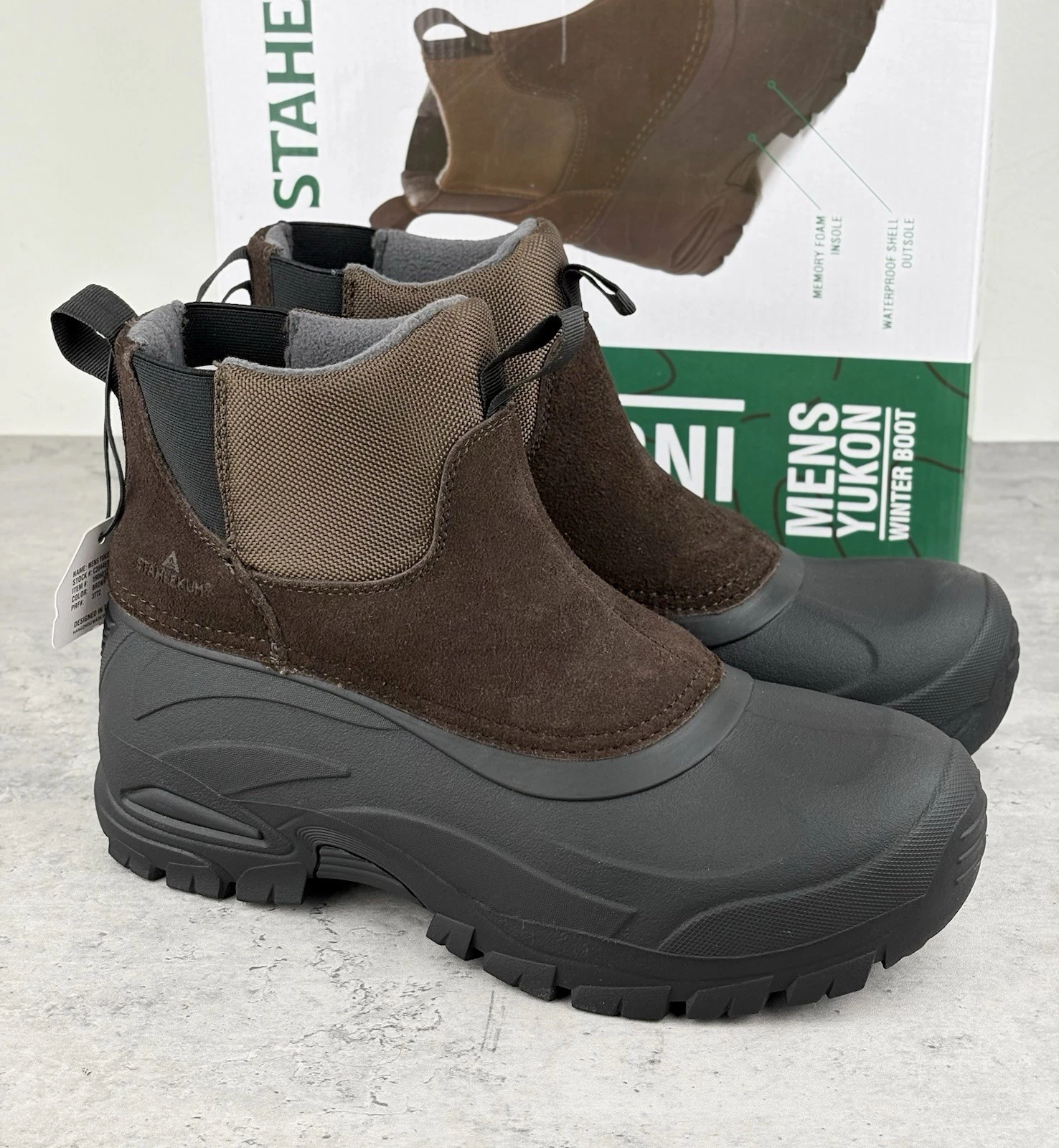 Staheekum Yukon Boots 3M Thinsulate Winter Snow Boots Men’s Size 8 Brown New