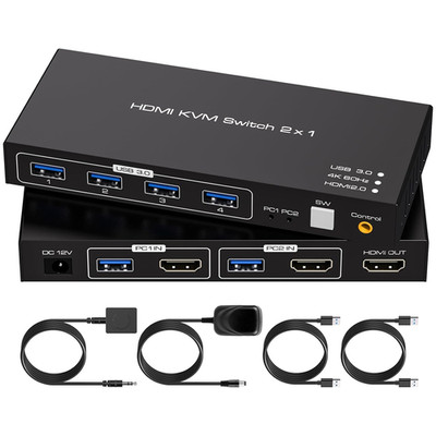 USB3.0 KVM Switch HDMI 2 PC 1 Monitore 4K60Hz KVM Switches für 2 Computer