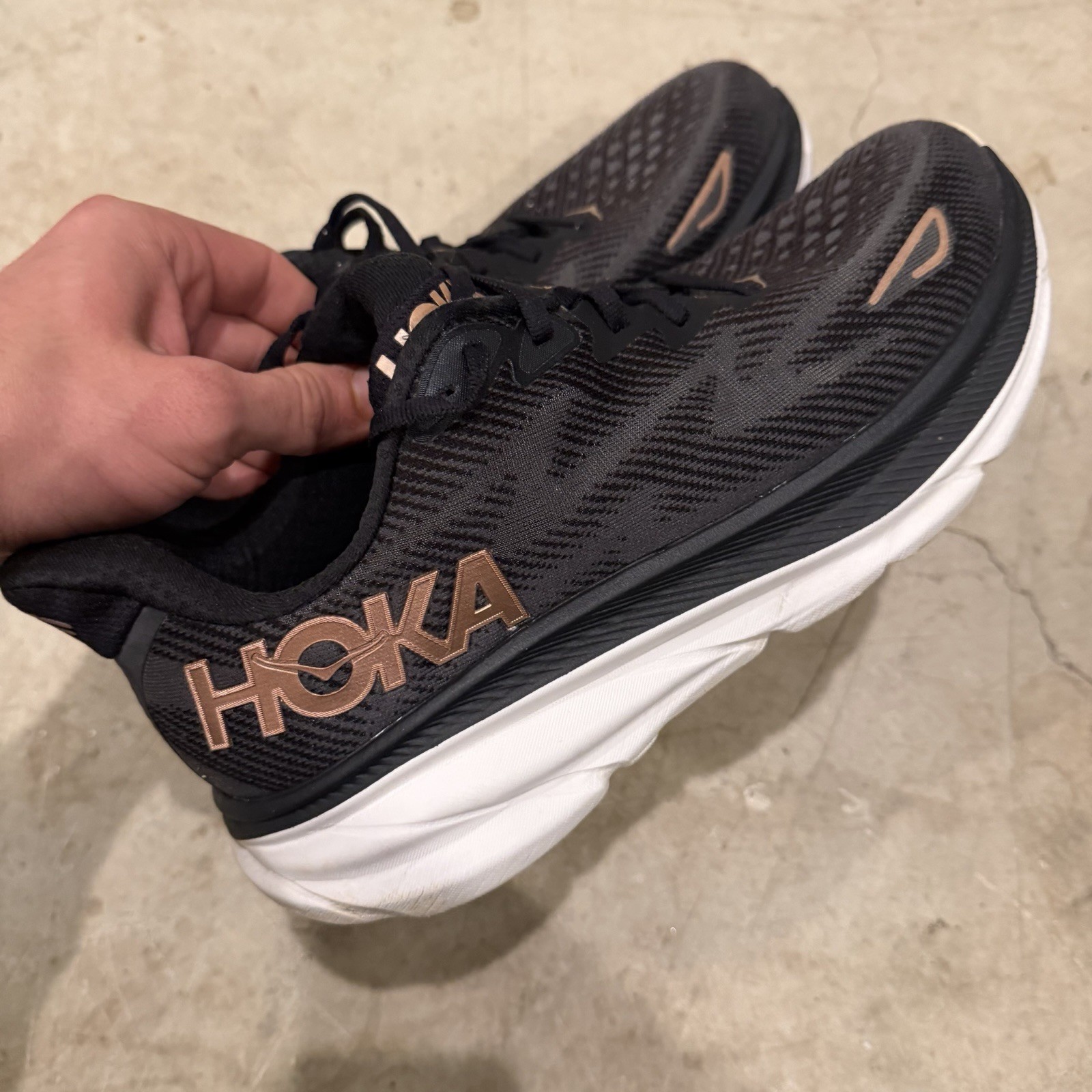 Hoka One One Clifton 9 Blk Rose Running Shoes Women's Size 10B 1127896BRGL thumbnail 4