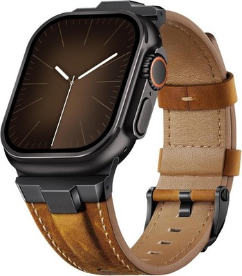 Leder Armband Kompatibel mit Apple Watch Ultra 49mm-42mm Echt Leder Robust